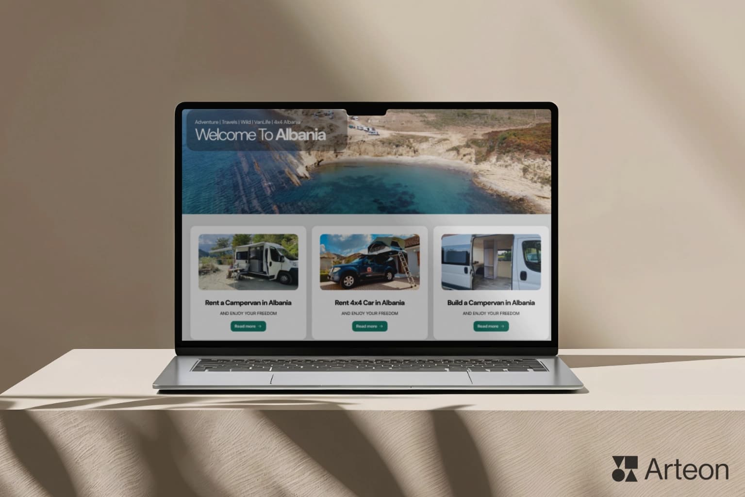 Realizacja strony internetowej - Camper Albania mockup