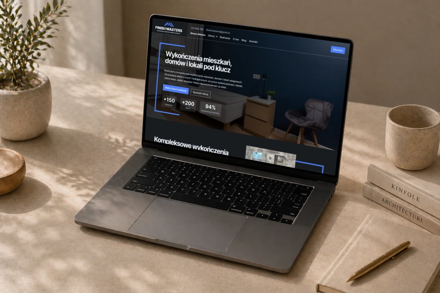 Wizualizacja realizacji strony internetowej dla