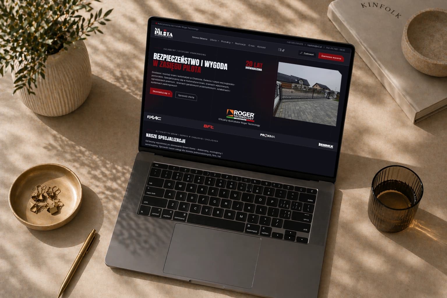 Mockup realizacji strony internetowej NaPilota